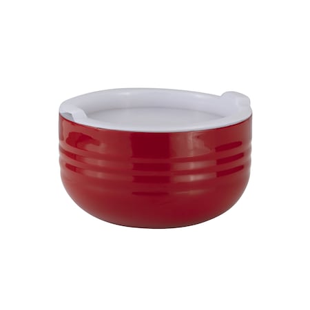 Bon Chef Cold Wave Bowl & Stacking Cover  6 3/8" Dia X 3 3/8" H  1 Qt 9317RED